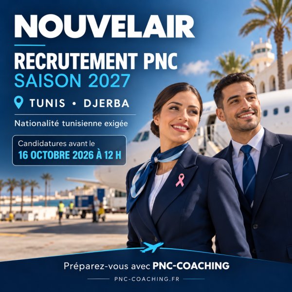Nouvelair recrutement pnc 2026 Tunis Djerba